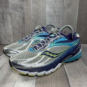Saucony Ride 8 Women's Running Shoes Sneakers Silver Purple Blue Size 8.5